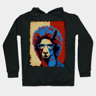 Abstract pop art style portrait of afro llama in glasses Hoodie